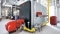 Das Bild zeigt im Logistikzentrum der Kiesel GmbH den Spitzenlastkessel Vitoplex 300, 1.950 kW.